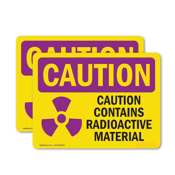 Signmission Radiation & Laser Sign, 5 in H x 7 in W, Vinyl Decal, Rectangle OS-2PACK-CR-D-57-L-10163 - main